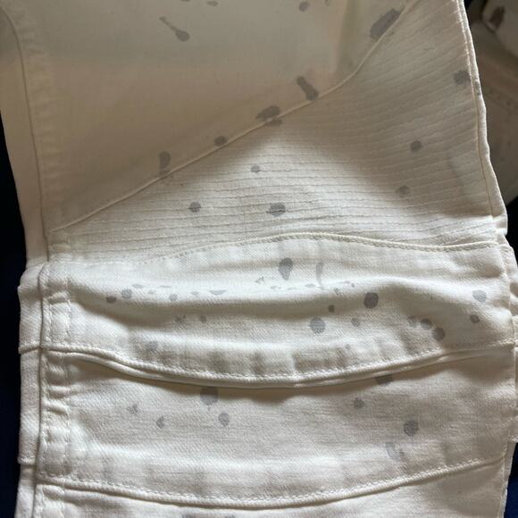 Hudson Los Angeles Blinder V2 Bike splatter Motto white button fly size 32 jeans - Picture 11 of 11